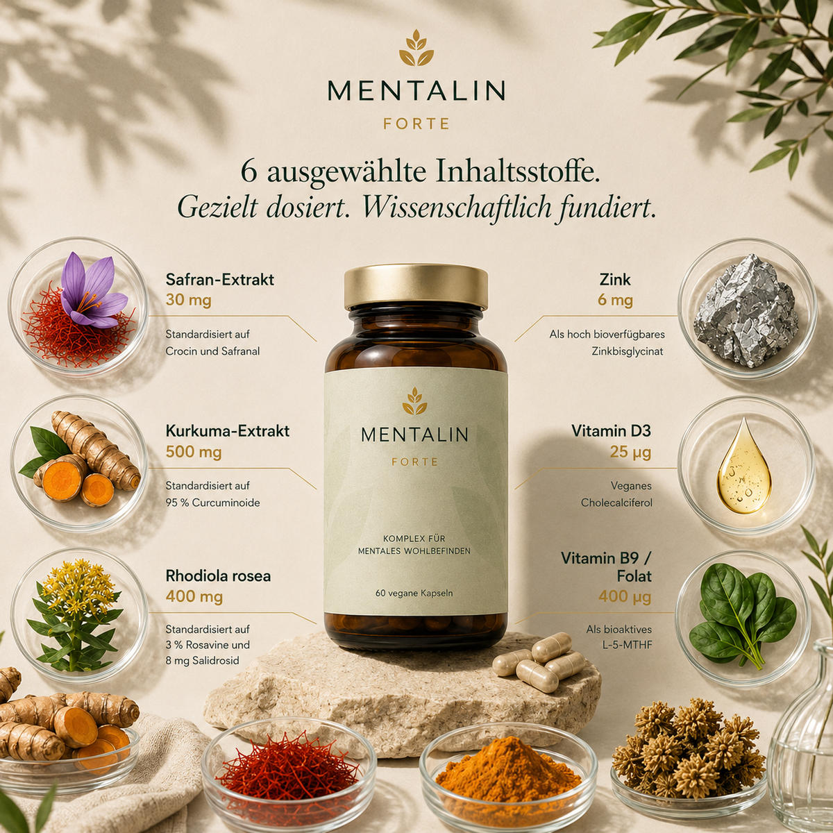 Mentalin Forte® - Premium-Komplex für mentale Stärke & innere Ruhe.